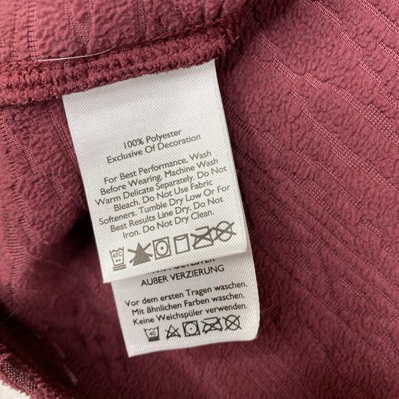 Eddie Bauer Sweater Women 2XL Red Burnout 1/4 Zip Up Fleece Mock Neck Classic - Picture 8 of 10